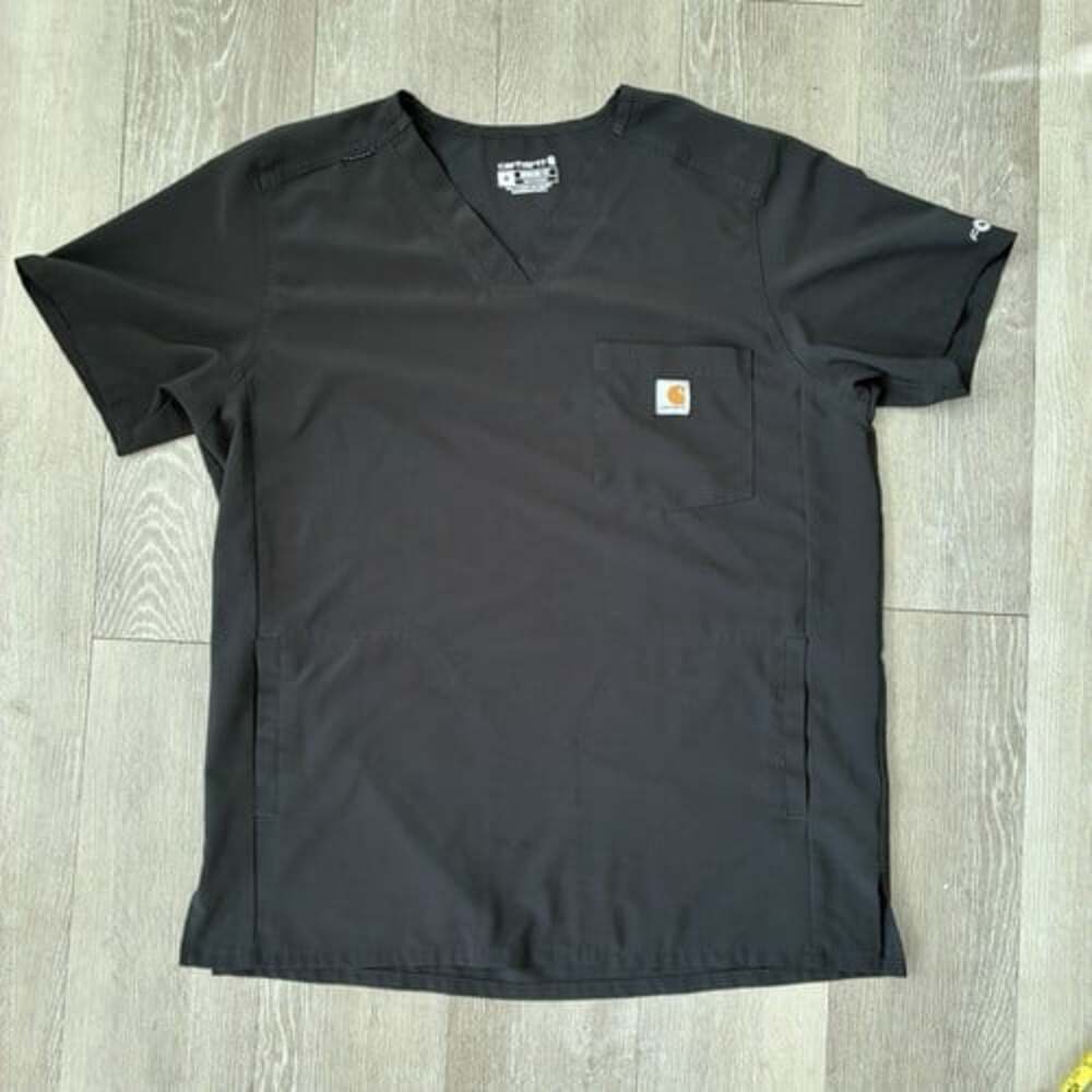 Carhartt Force Men's Modern Fit V-Neck Short Sleeve Scrub Top M Black EUC